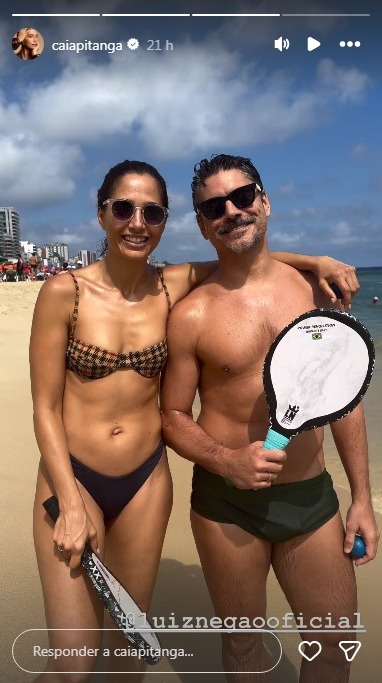 Camila Pitanga com o noivo, Patrick Pessoa - Foto: Reprodução / Instagram @caiapitanga