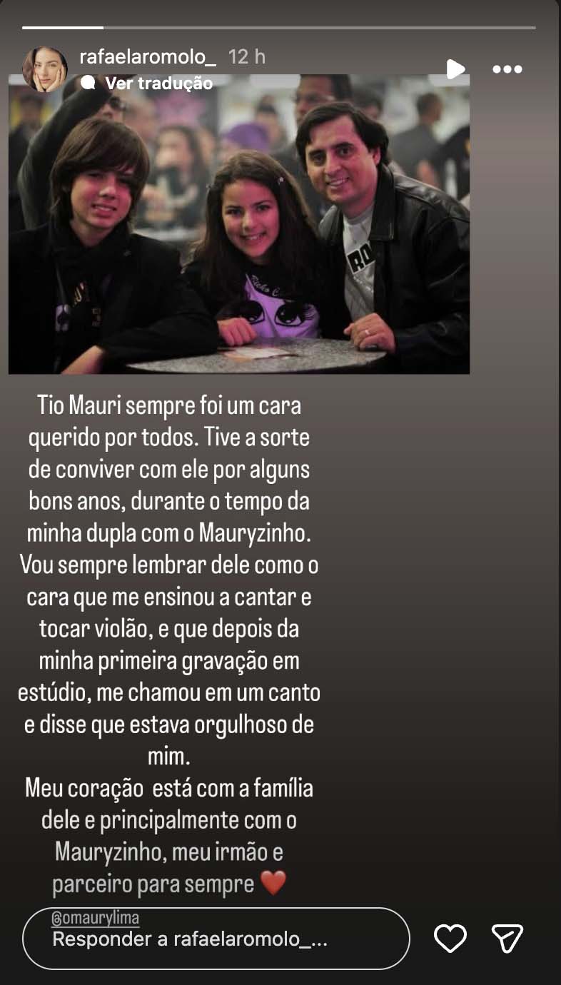 Mauryzinho, Rafaela Romolo e Mauri Lima - Foto: Reprodução / Instagram