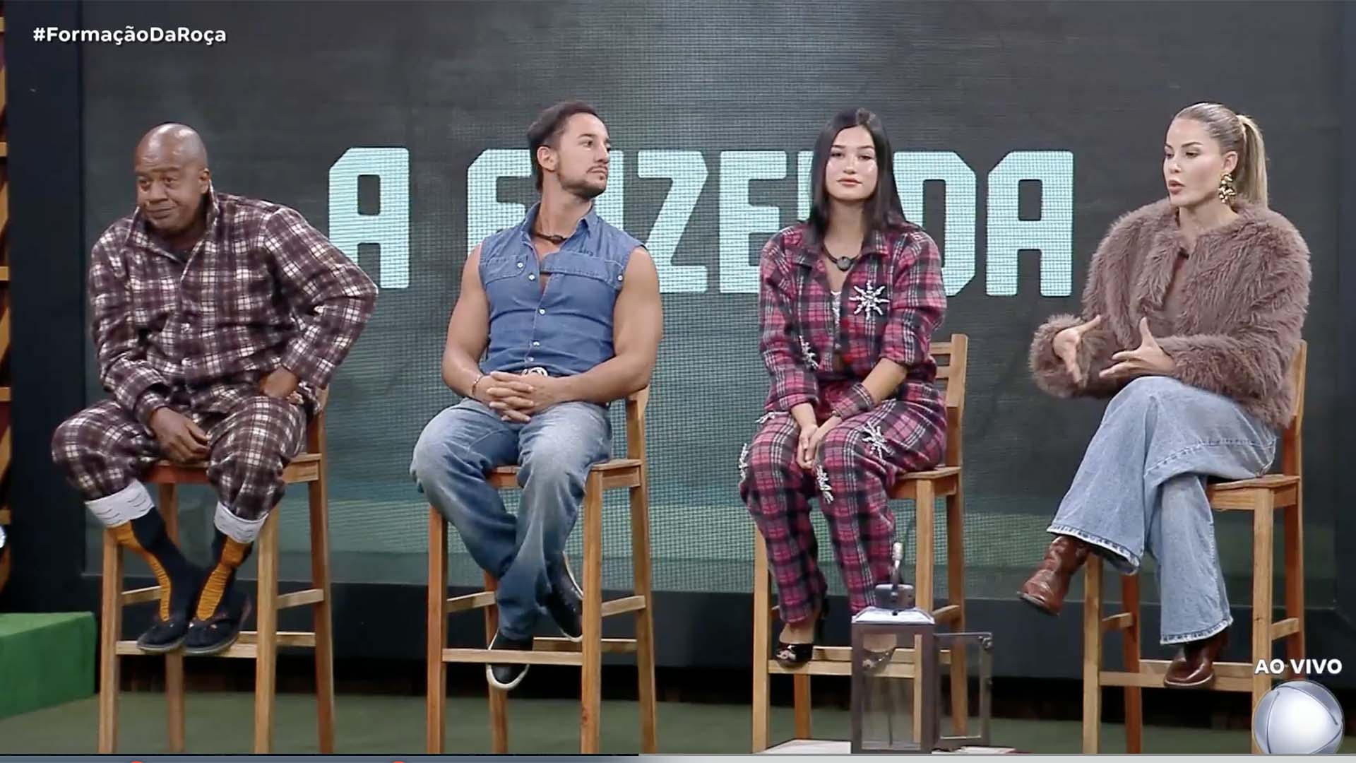 Toninho, Mesquita, Duda e Saory são indicados para a roça em A Fazenda 17 - Foto: Reprodução / Record