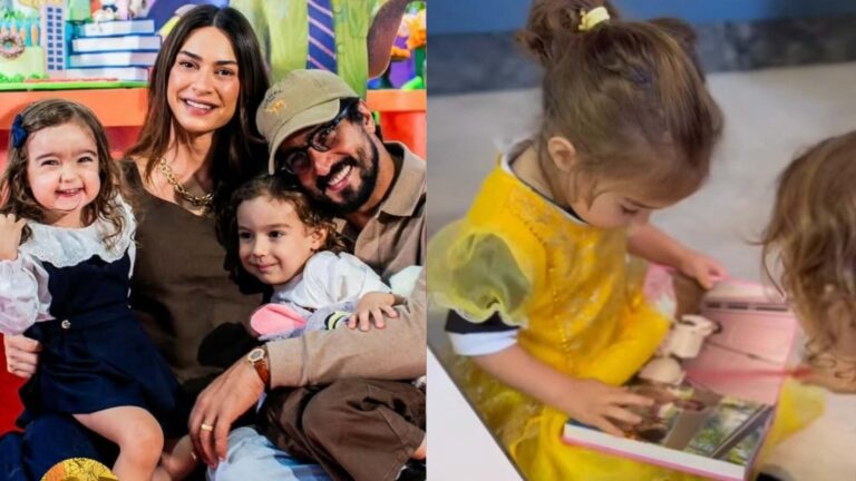 Thaila Ayala mostra reação dos filhos ao verem álbuns de fotos da família: ‘É lindo’