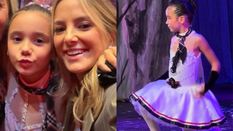 Ticiane Pinheiro prestigia apresentação de balé de sua filha e de César Tralli