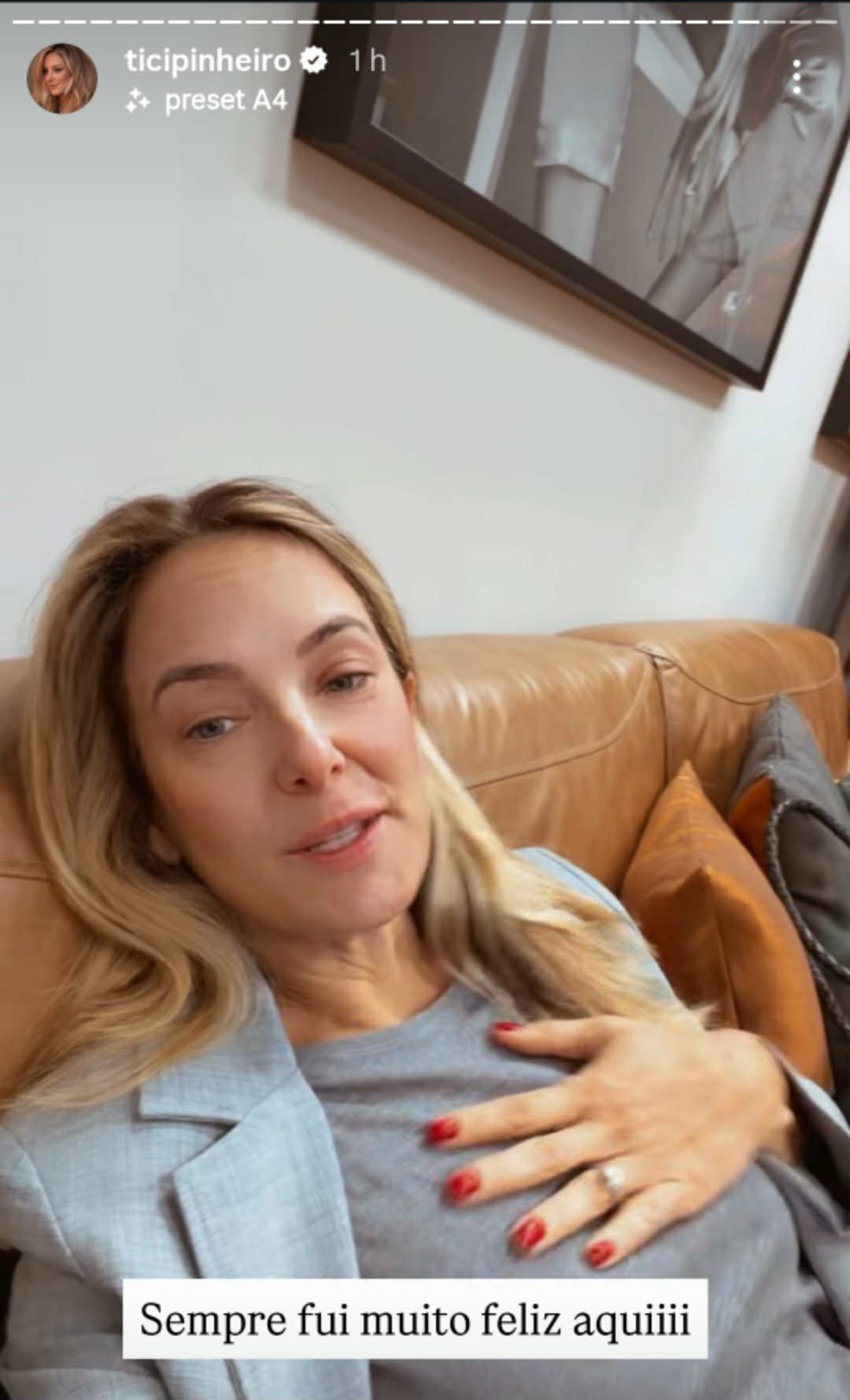 Ticiane Pinheiro desabafa em seu camarim na Record - Foto: @ticipinheiro