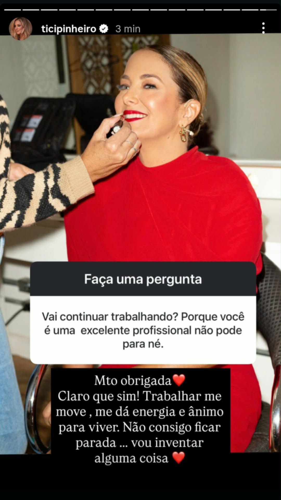 Ticiane Pinheiro fala sobre continuar trabalhando