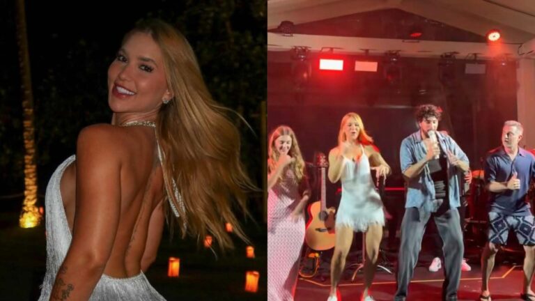 Virginia posta fotos de festa que fez com Vini Jr. e que teve Luciano Huck e Angélica de convidados