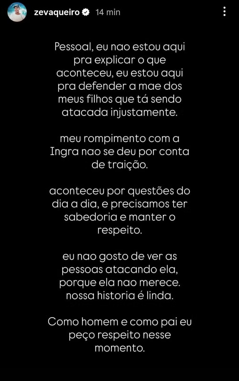 Storie de Zé Vaqueiro - Foto: Reprodução/Instagram @zevaqueiro