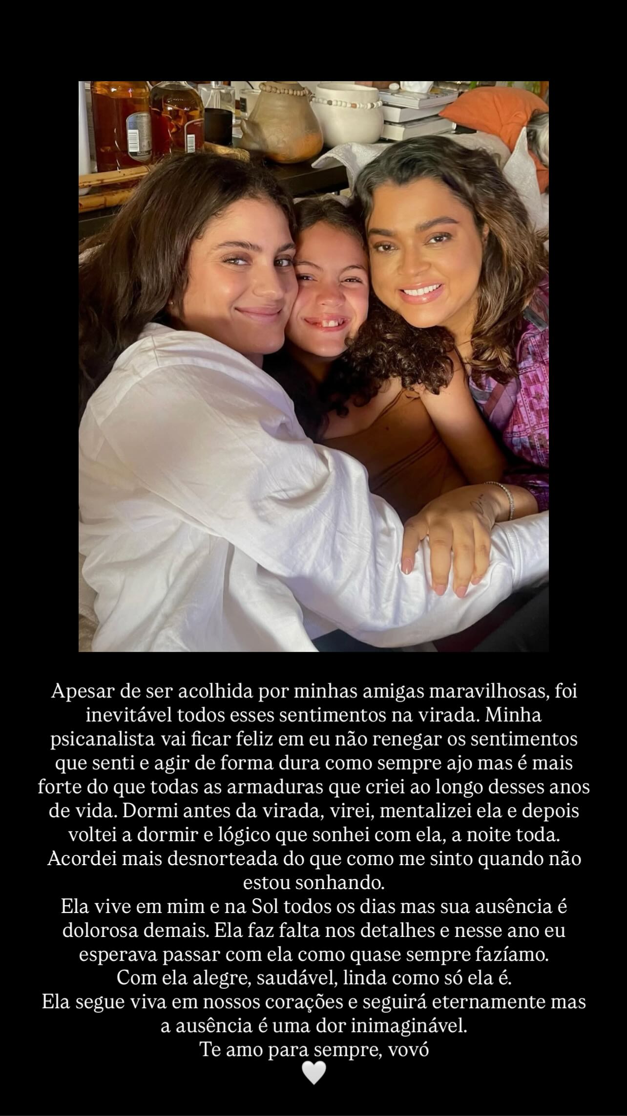 Desabafo de Laura = Foto: Reprodução / Instagram
