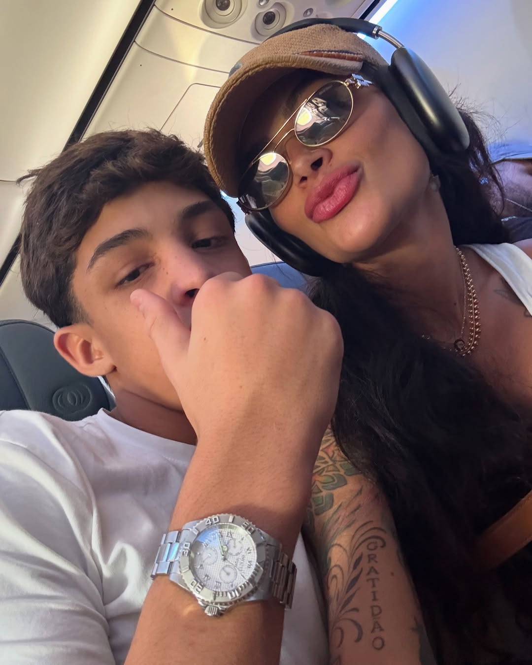 Aline Campos com o filho, Nathan — Foto: Instagram