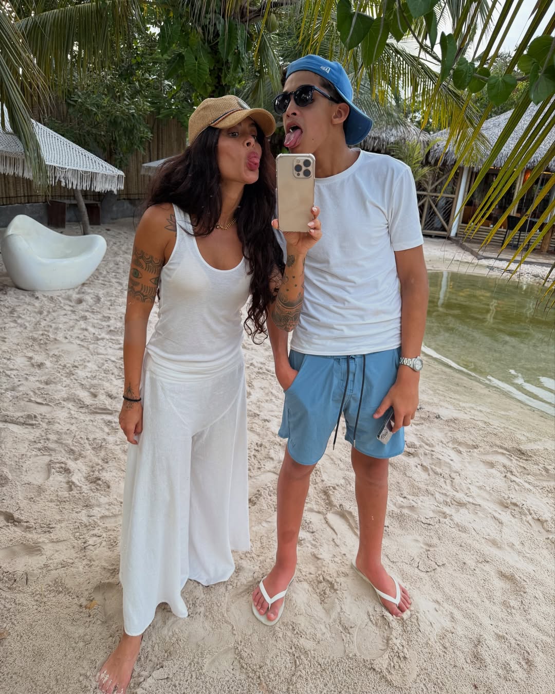 Aline Campos com o filho, Nathan — Foto: Instagram