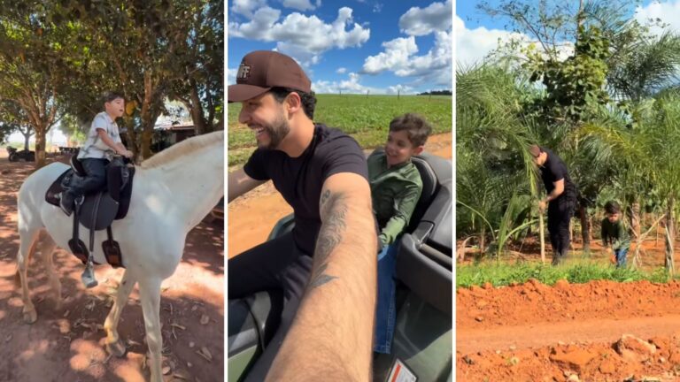 Filho de Murilo Huff e Marília Mendonça rouba a cena com “infância raiz” na fazenda