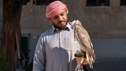 Segurar falcão é uma das atrações do Qatar - Foto: Getty Images