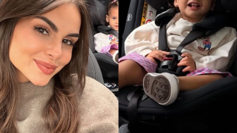 Filha de Neymar Jr e Amanda Kimberlly esbanja fofura em passeio com a mãe