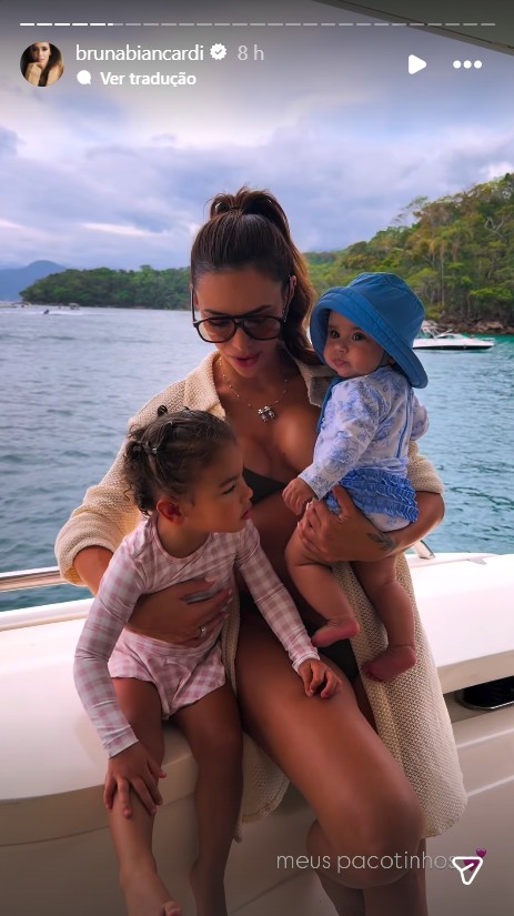 Mavie e Mel curtem passeio de barco com a mãe - Foto: Reprodução / Instagram @brunabiancardi