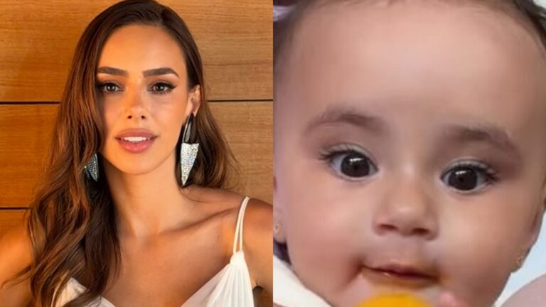 Bruna Biancardi encanta ao mostrar a filha caçula tomando sorvete