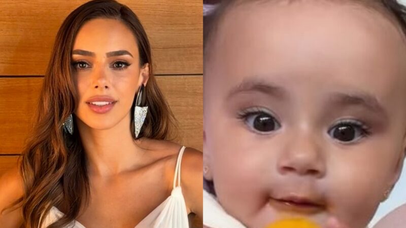 Bruna Biancardi encanta ao mostrar a filha caçula tomando sorvete