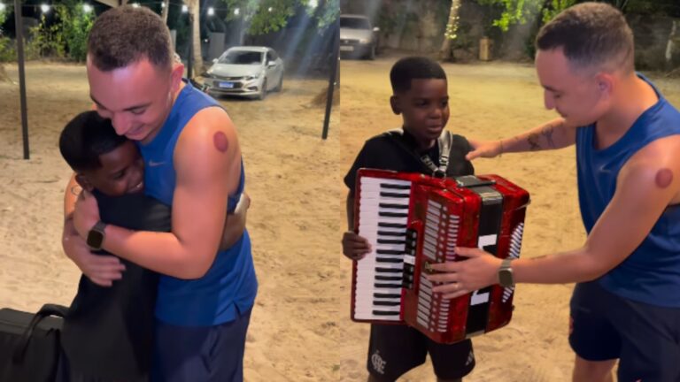 João Gomes surpreende cantor mirim com sanfona e reação emociona