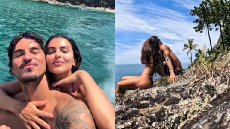 Gabriel Medina e Isabella Arantes curtem passeio em “estilo caiçara” no litoral; vídeo