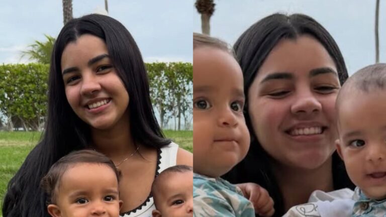 Fofura! Filhos de Ary Mirelle e João Gomes chamam atenção com looks iguais