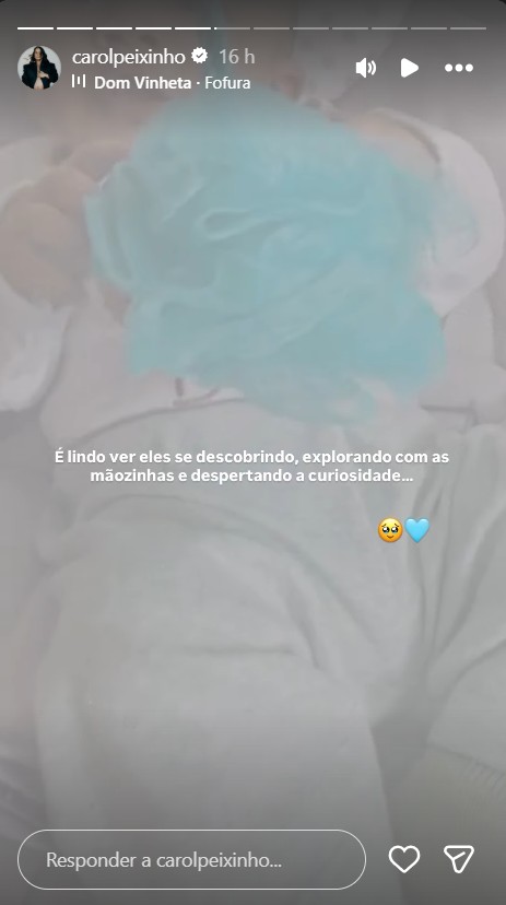Carol Peixinho mostra como estimula o desenvolvimento do filho - Foto: Reprodução/Instagram @carolpeixinho