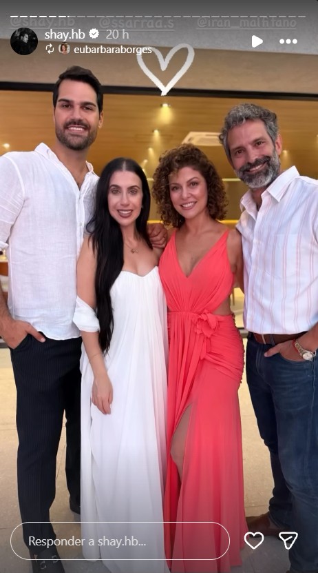 Bárbara Borges e Iran Malfitano estiveram no casamento de Shayan - Foto: Reprodução/Instagram @shay.hb