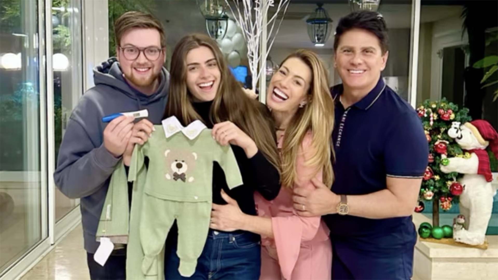 Foto de quando Luma Cesar anunciou a gravidez - Foto: Reprodução / SBT