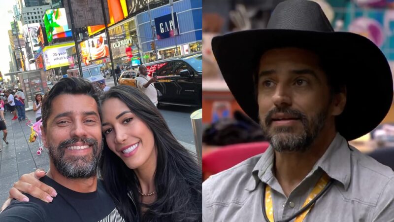 Alberto Cowboy, do BBB 26, é casado com Priscilla Monroy – Foto: Reprodução / Instagram @priscillammonroy e Globo