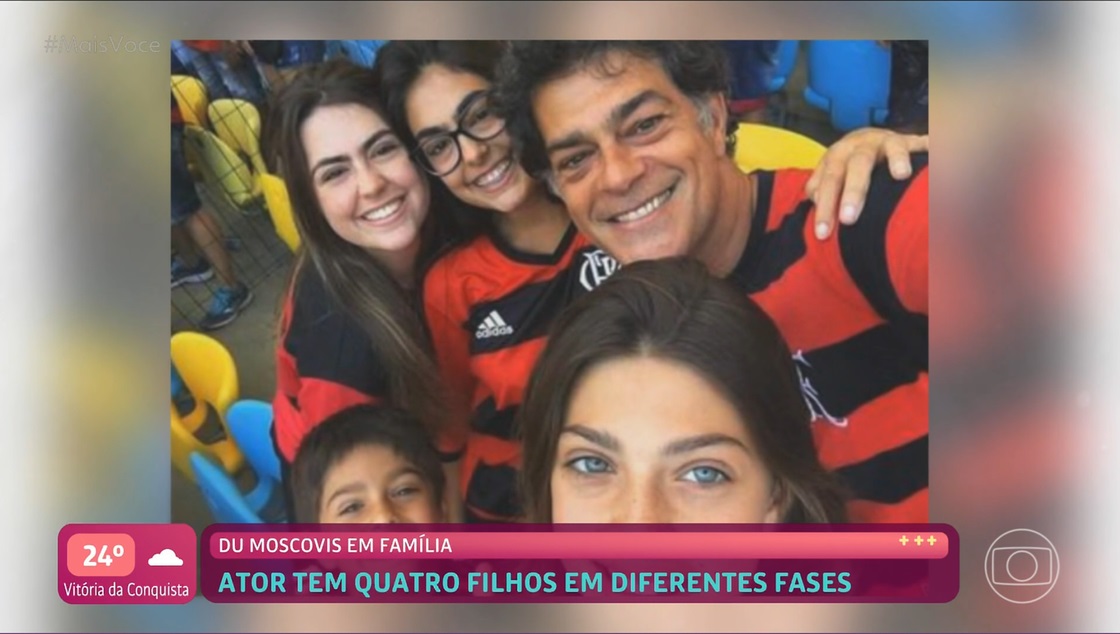 Eduardo Moscovis com os filhos - Foto: Globo