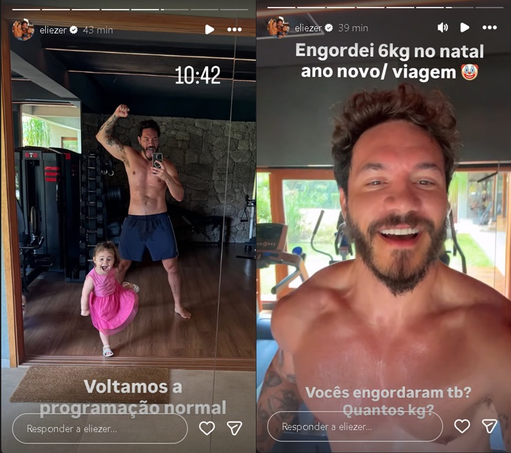 Eliezer revela quantos quilos ganhou no final do ano - Instagram @eliezer