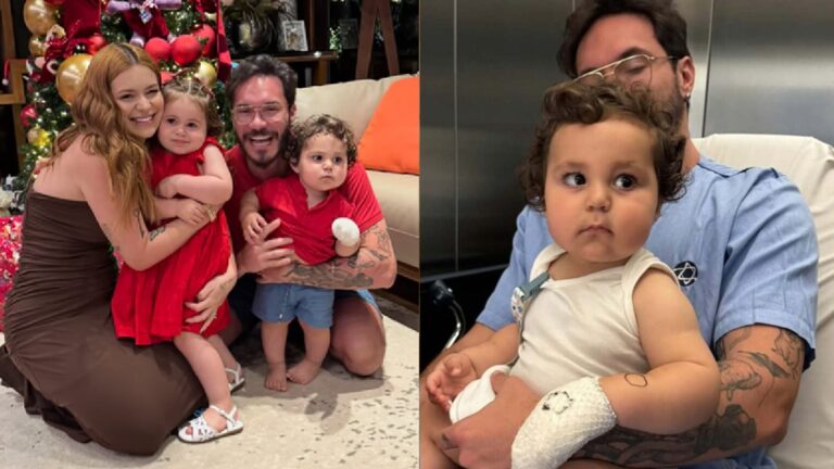 Eliezer mostra como está a mão do filho sem curativo após acidente