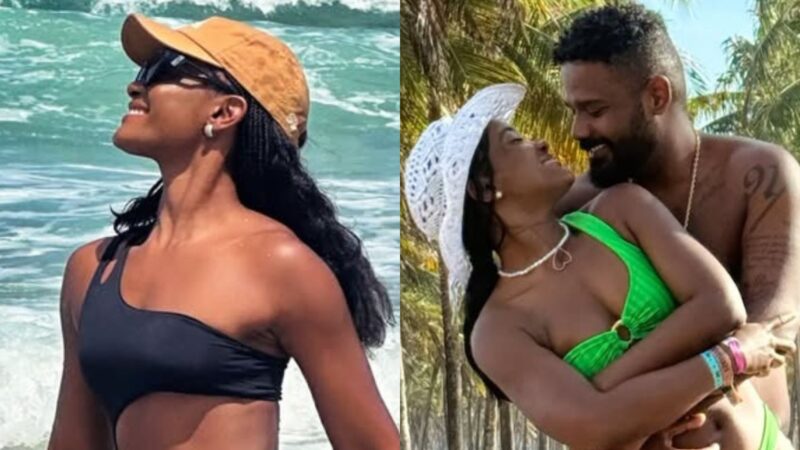 Erika Januza ganha elogios do namorado ao posar de maiô recortado: ‘Tanta beleza’