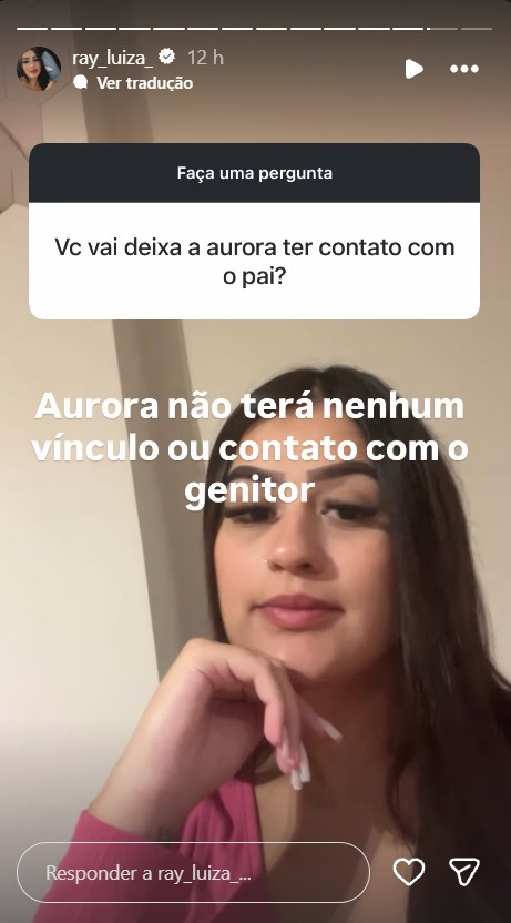 Ex-esposa de Pedro revela que a filha não terá contato com o pai - Foto: Reprodução/Instagram @ray_luiza_