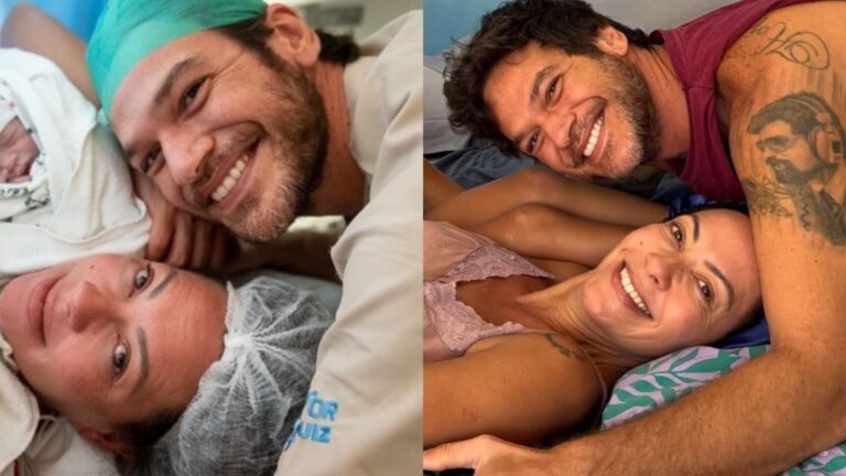Fabiula Nascimento recria foto do parto no aniversário de 4 anos dos filhos gêmeos