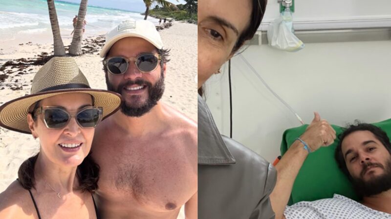 Namorado de Fátima Bernardes passa mal em viagem, vai ao hospital e recebe diagnóstico