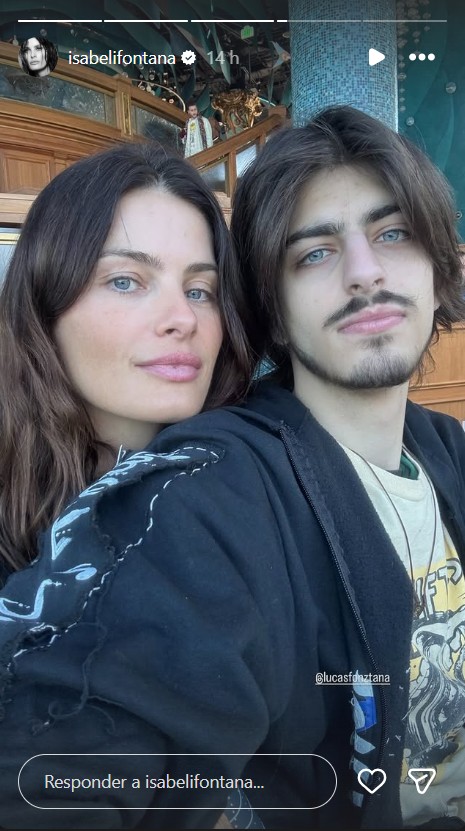 Isabeli Fontana com o filho mais novo, Lucas Fontana - Foto: Reprodução/Instagram @isabelifontana