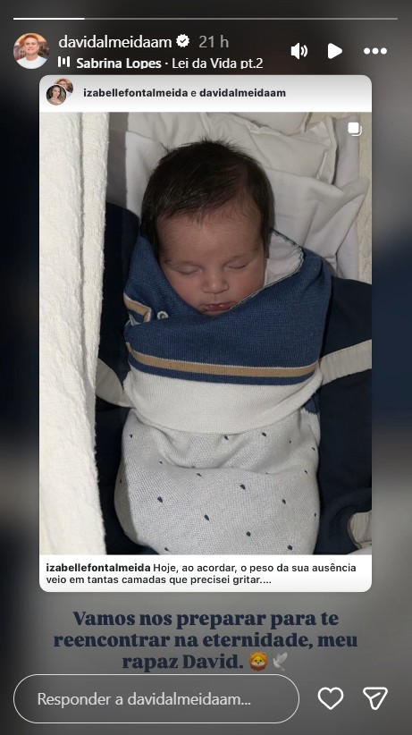 David Almeida, prefeito de Manaus, homenageia o filho - Foto: Reprodução/Instagram @davidalmeidaam 