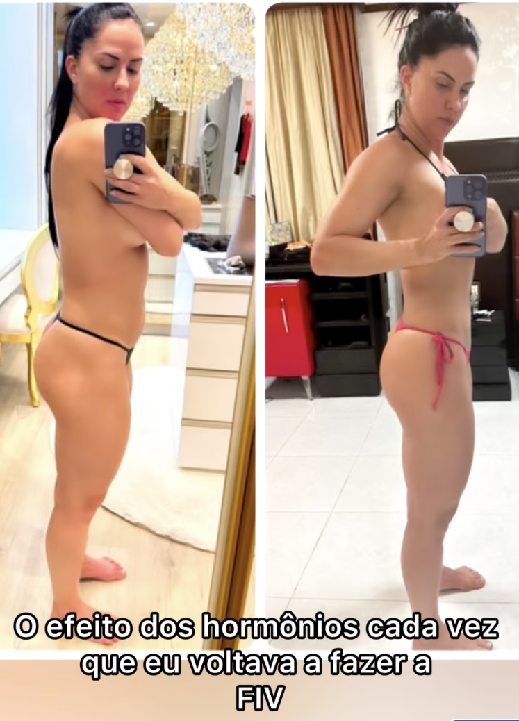 Antes e depois do corpo de Graciele Lacerda - Foto: Reprodução / Instagram