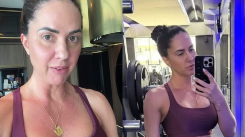 Graciele Lacerda exibe o corpo sarada na web