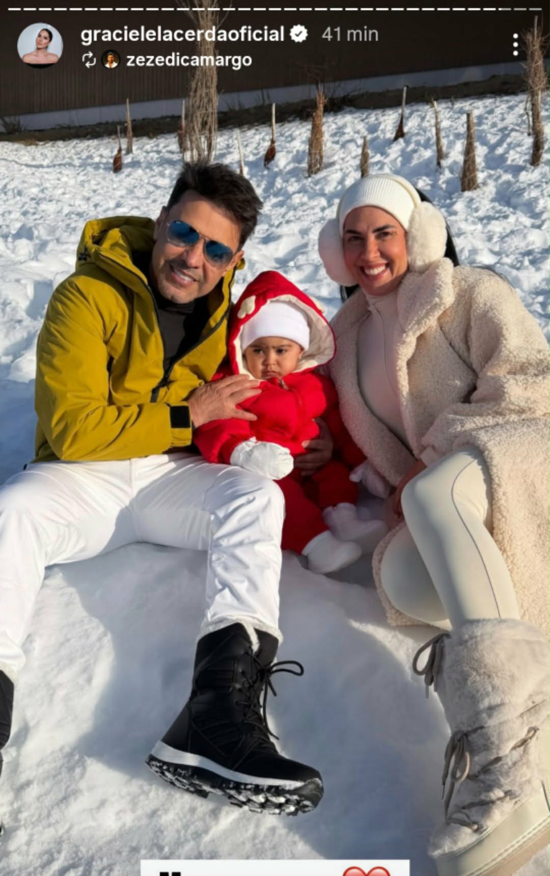 Graciele Lacerda mostra primeira vez da filha na neve - Foto: @gracielelacerdaoficial