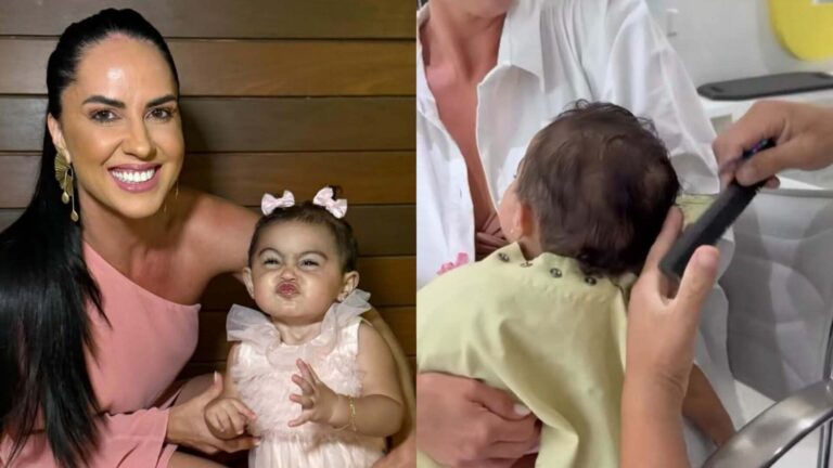 Filha de Graciele Lacerda surpreende em seu primeiro corte de cabelo
