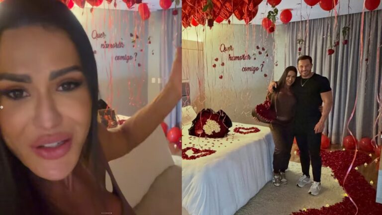 É oficial! Empresário pede Gracyanne Barbosa em namoro com surpresa romântica