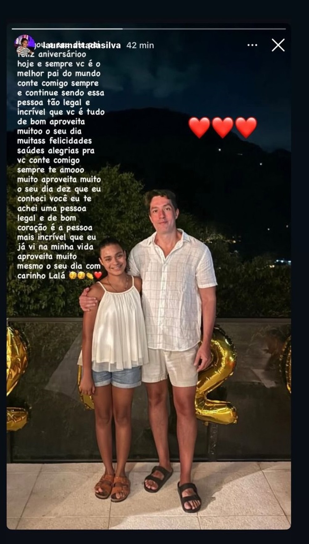 Laura Matta homenageia Paulo Mesquita - Foto: Reprodução / Instagram @lauramattadasilva