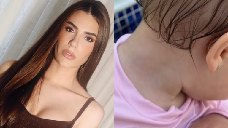 Jade Magalhães mostra a filha curtindo o dia na piscina: ‘Tenho uma peixinha’