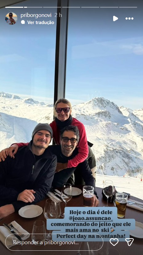 João Assunção curte viagem com a mãe e o padrasto - Foto: Reprodução/Instagram @priborgonovi