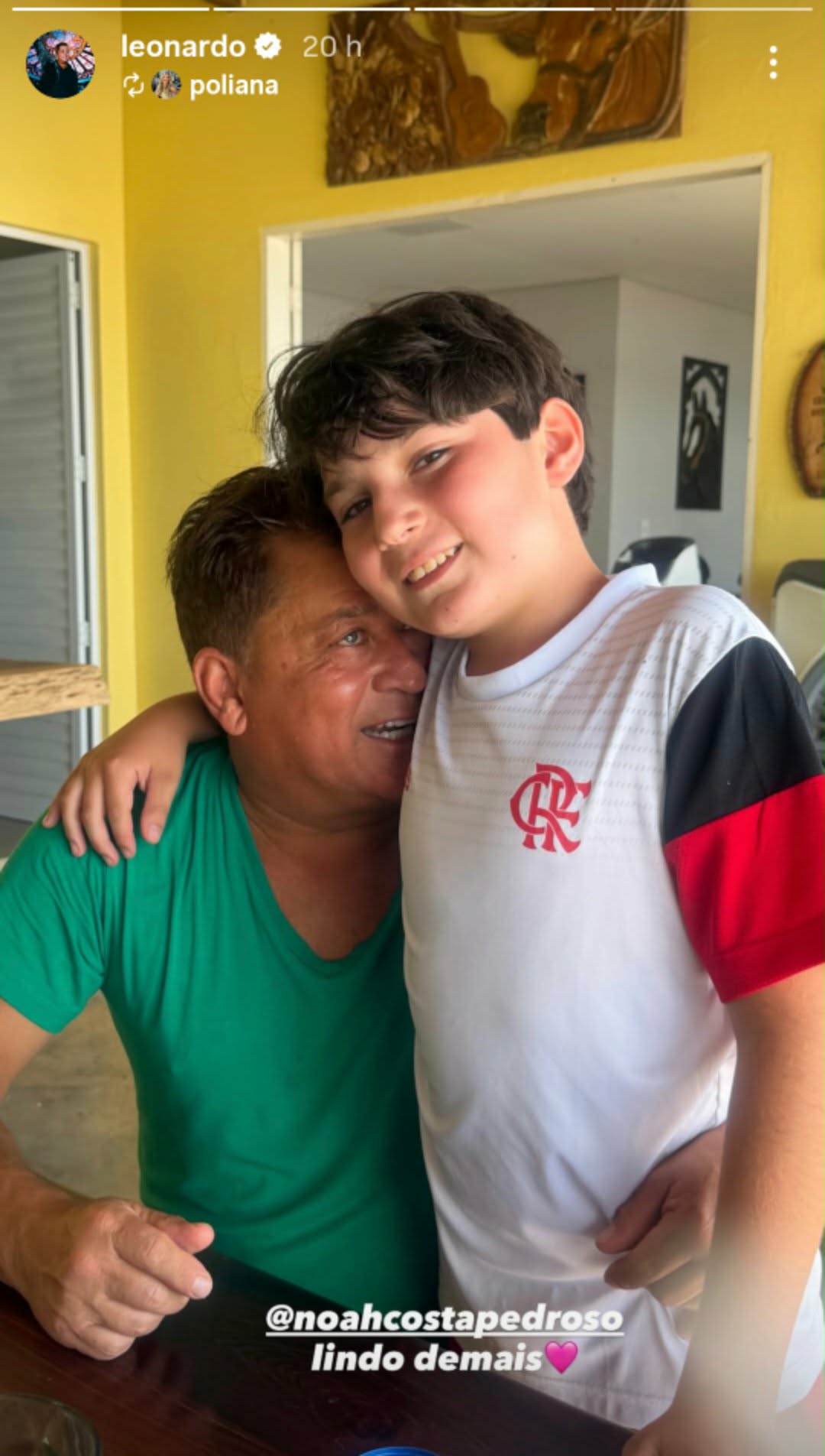 Leonardo com o neto