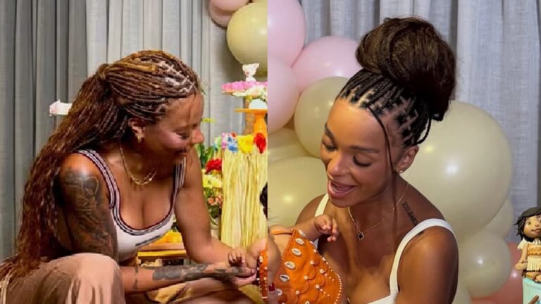 É a cara de quem? Ludmilla e Brunna Gonçalves exibem nova foto do rosto da filha