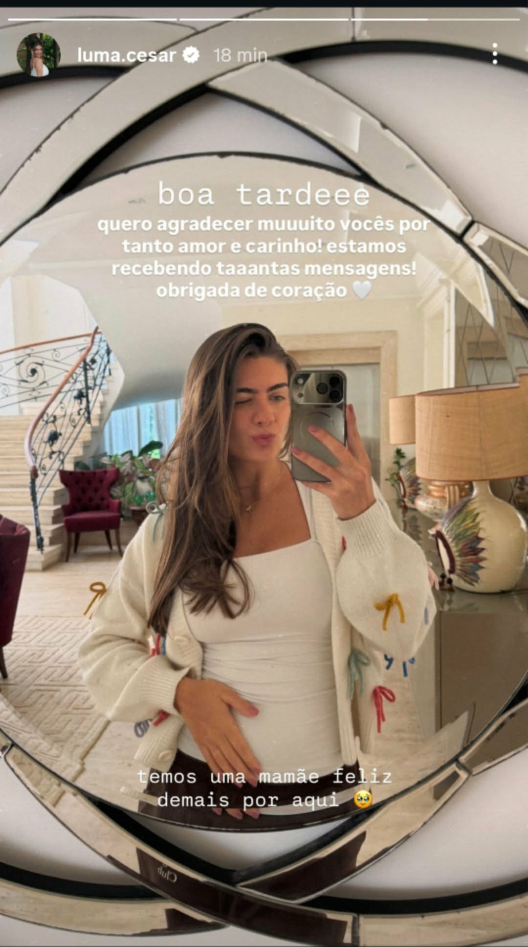 Luma Cesar exibe barriguinha de grávida