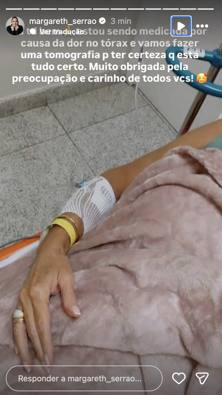 Margareth Serrão no hospital - Foto: Reprodução / Instagram