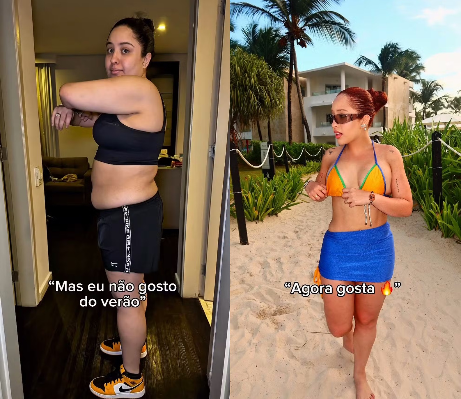Antes e depois de Mari Fernandez - Foto: Reprodução / Instagram