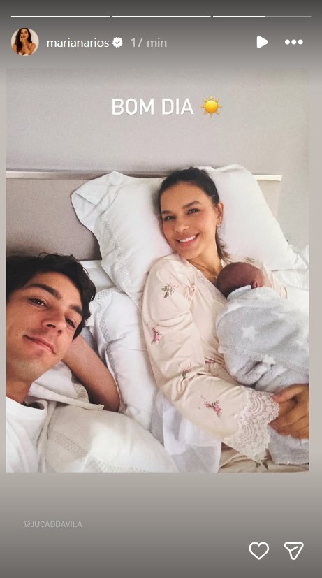 Mariana Rios e Juca Diniz com o filho, Palo - Foto: Reprodução / Instagram @marianarios