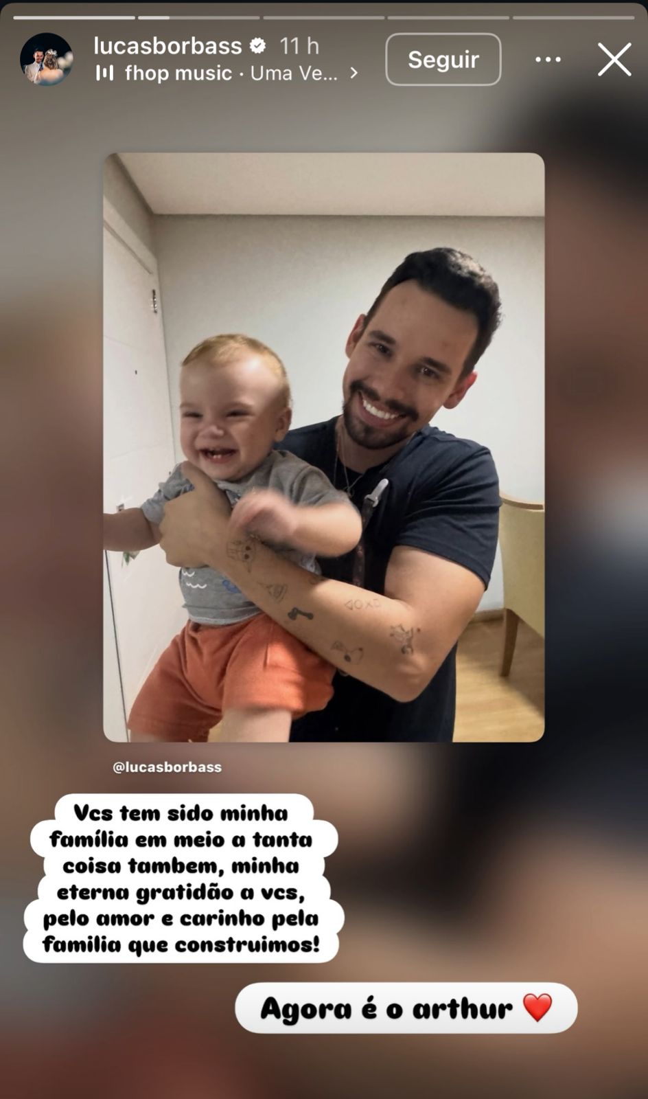 Lucas Borbas com o filho, Arthur - Foto: Reprodução / Instagram @lucasborbass