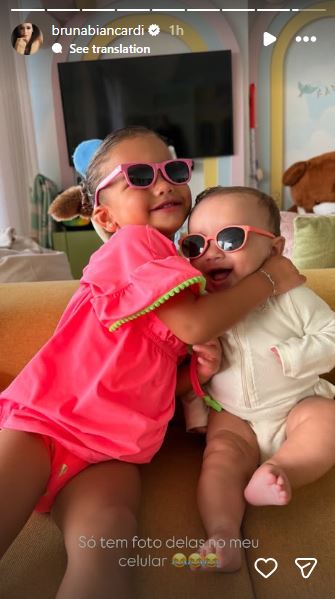 Stories de Bruna Biancardi com Mavie e Mel - Foto: Reprodução / Instagram